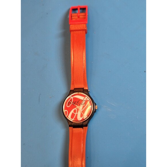 Vintage Coca Cola Swiss Analog Watch. New Battery. 6.75" Band. - Picture 2 of 6